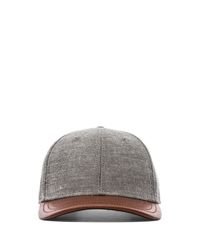leather brim rag bone baseball cap gray
