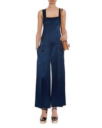 sonia jumpsuit textured rykiel satin leg wide navy