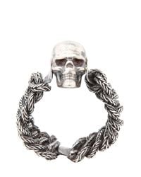 Emanuele Bicocchi | Metallic Woven Silver Skull Ring for Men | Lyst