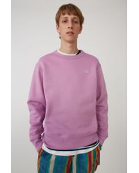 Acne Fairview Face Lilac Purple Regular Fit Sweatshirt