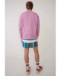Acne Fairview Face Lilac Purple Regular Fit Sweatshirt