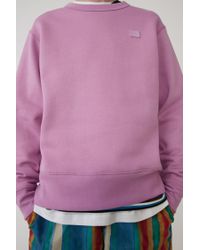 Acne Fairview Face Lilac Purple Regular Fit Sweatshirt