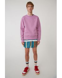 Acne Fairview Face Lilac Purple Regular Fit Sweatshirt