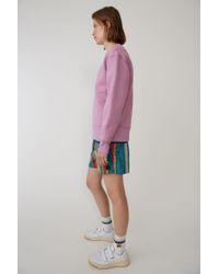 Acne Fairview Face Lilac Purple Regular Fit Sweatshirt