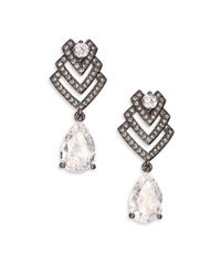 Adriana Orsini | Metallic Decadence Deco Pear Drop Earrings/gunmetal-tone | Lyst