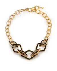 Kenneth Jay Lane | Metallic Kite Open Link & Chain Necklace | Lyst