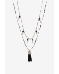 French Connection | Black Prayer Bead Dagger Necklace | Lyst