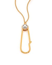 Marc By Marc Jacobs | Metallic Cabochon Safety Pin Two-tone Pendant Necklace | Lyst