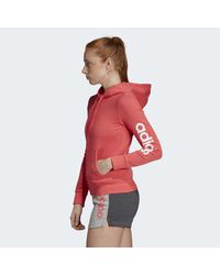 Adidas Red Essentials Linear Kapuzenjacke
