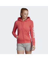 Adidas Red Essentials Linear Kapuzenjacke