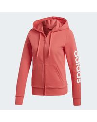 Adidas Red Essentials Linear Kapuzenjacke