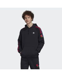 adidas trefoil stripe hoodie