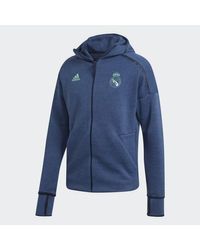 adidas Synthetic Real Madrid Z.n.e. Hoodie in Blue for Men - Lyst