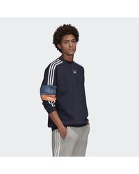 adidas Fleece Ts Trefoil Sweatshirt in Blue for Men - Lyst