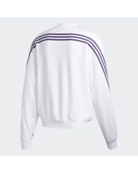 Sudadera cuello redondo 3 bandas adidas de hombre de color Blanco | Lyst