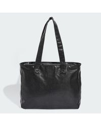 adidas Polyurethane Outline Trefoil Shopper Bag in Black | Lyst UK