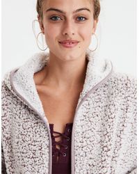 Ae fuzzy teddy sherpa cardigan hotsell
