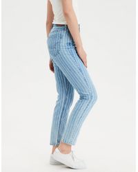 american eagle striped mom jeans