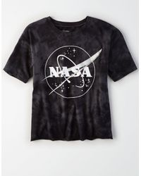 American Eagle Cotton Ae Acid Washed Nasa T Shirt In Black Lyst