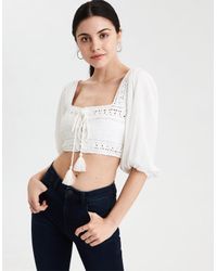 american eagle crochet top
