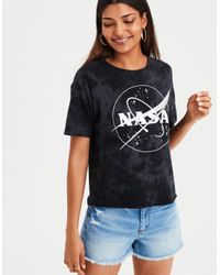 American Eagle Cotton Ae Acid Washed Nasa T Shirt In Black Lyst