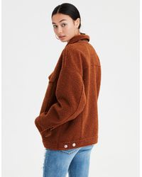 ae faux sherpa trucker jacket