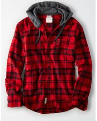 American Eagle Flannel Hoodies Hot Sale 