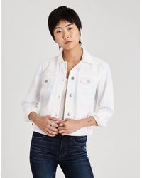 american eagle white jean jacket
