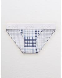 American Eagle Blue Cotton Logo Bikini