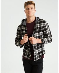 american eagle hooded flannel