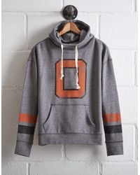 Tailgate Gray Women's Oklahoma State Cowl Neck Hoodie
