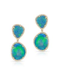 Anne Sisteron - Metallic 14kt Yellow Gold Organic Opal Drop Earrings - Lyst