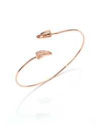 Jacquie Aiche | Metallic Diamond & 14K Rose Gold Lobster Claw Cuff Bracelet | Lyst