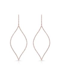 Anne Sisteron - Pink 14kt Rose Gold Diamond Open Marquis Diamond Earring - Lyst
