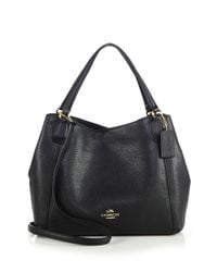 COACH | Black Edie Pebbled Leather Shoulder Bag | Lyst