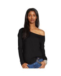 Polo Ralph Lauren | Black Cotton Jersey Long-sleeved Tee | Lyst