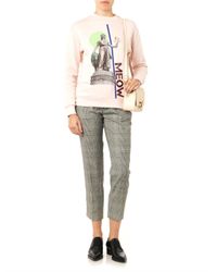 Être Cécile Pink X Laura Brown Meow-Print Sweatshirt