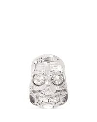 Alexander McQueen | Metallic Steel Floor Plate Pattern Skull Ring | Lyst