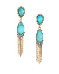 Alexis Bittar | Metallic Elements Howlite Turquoise & Crystal Tassel Earrings | Lyst