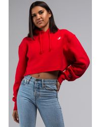 red crop champion hoodie