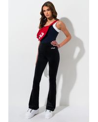 fila tonia velour flare track pants