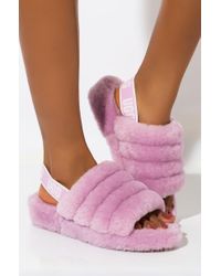 ugg fluff yeah slides purple