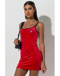 fila heidi black velour mini dress