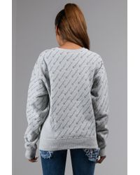 Champion Gray Reverse Weave Diagonal Script Print Crew Neck Sweatshirt