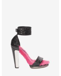 Alexander McQueen | Black Buckle SandalS | Lyst