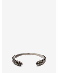 Alexander McQueen | Metallic Twin Skull Engraved Bracelet | Lyst