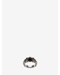 Alexander McQueen - Gray Medallion Ring - Lyst