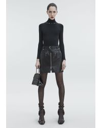 alexander wang deconstructed moto skirt