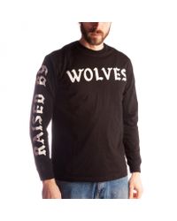 Raised By Wolves Black Flock Longsleeve Shirt for men
