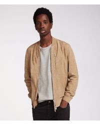 allsaints suede bomber jacket